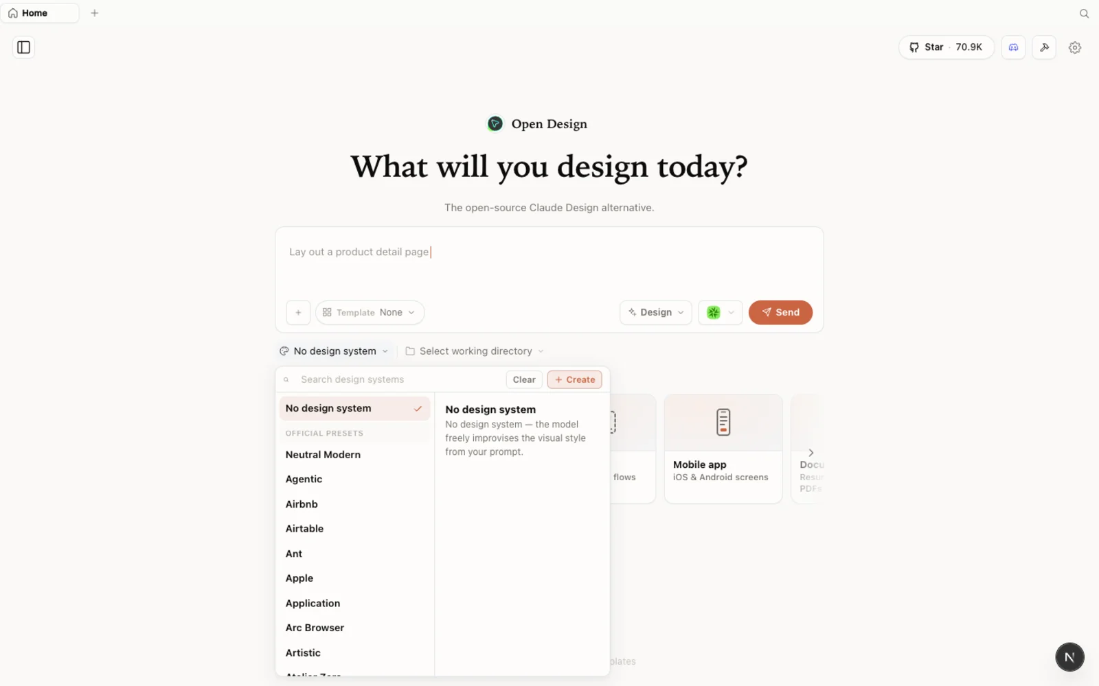 Die eingebaute Designsystem-Bibliothek.